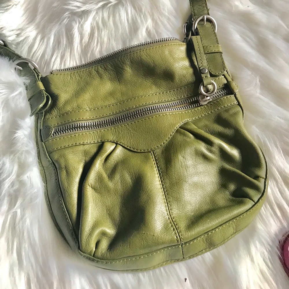 Green Leather Fossil Crossbody Bag